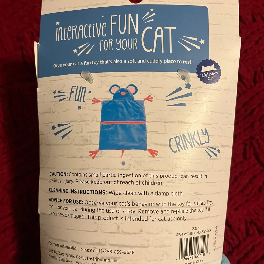 NWT Whisker City Blue Mouse Crinkle Sack